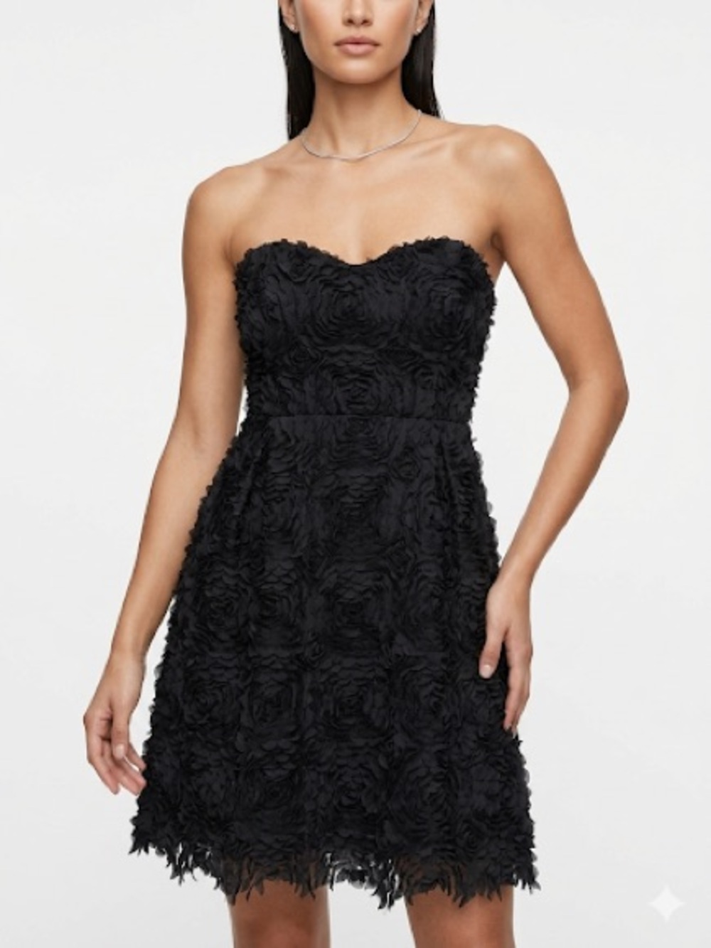 Zara Basics Evening Cocktail Black Strapless Mini Dress sz Medium